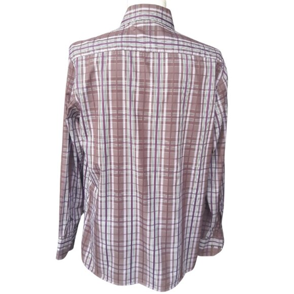 Harry Rosen SZ M Purple Plaid Lightweight Cotton LS Men's Button Up Shirt - Picture 2 of 14